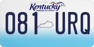 KY license plate 081URQ