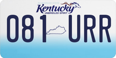 KY license plate 081URR