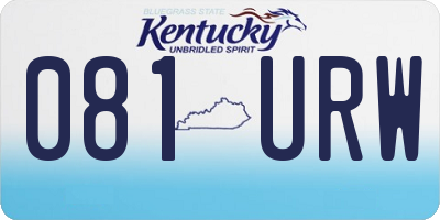 KY license plate 081URW