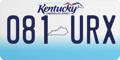 KY license plate 081URX