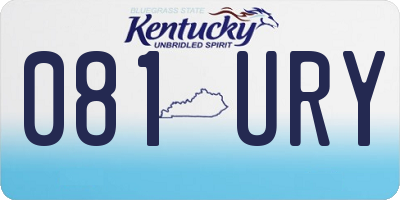 KY license plate 081URY