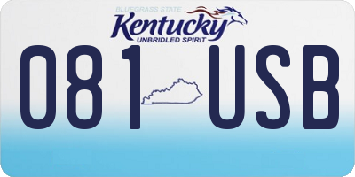 KY license plate 081USB