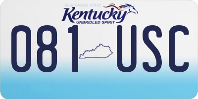 KY license plate 081USC