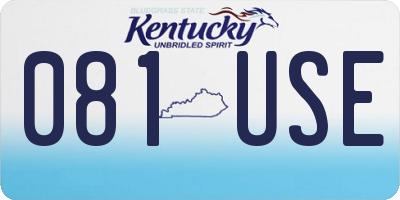 KY license plate 081USE