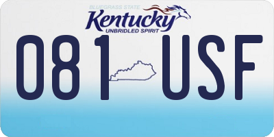 KY license plate 081USF