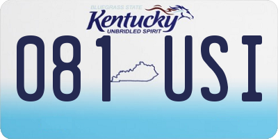 KY license plate 081USI