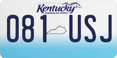 KY license plate 081USJ