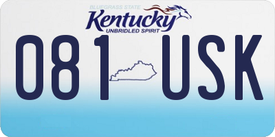 KY license plate 081USK
