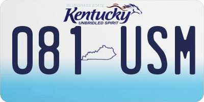 KY license plate 081USM