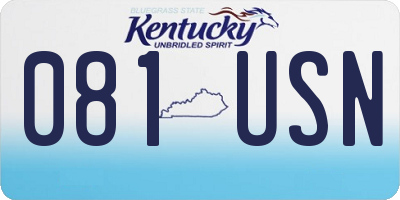 KY license plate 081USN