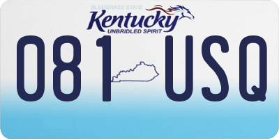 KY license plate 081USQ