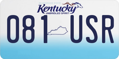 KY license plate 081USR