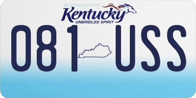 KY license plate 081USS
