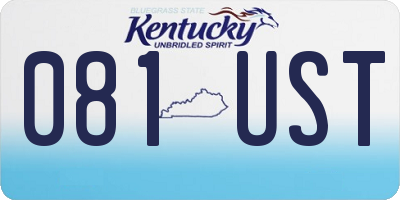 KY license plate 081UST