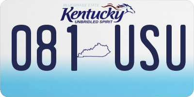 KY license plate 081USU