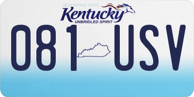 KY license plate 081USV