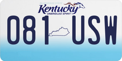KY license plate 081USW