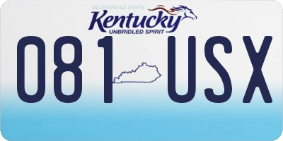 KY license plate 081USX