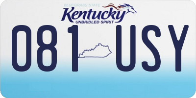 KY license plate 081USY