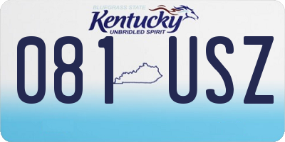KY license plate 081USZ
