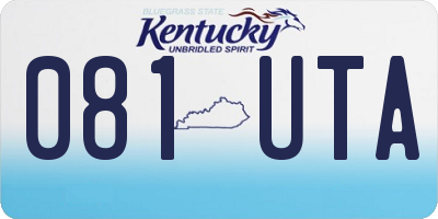 KY license plate 081UTA