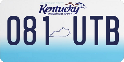 KY license plate 081UTB