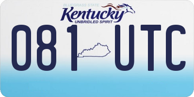 KY license plate 081UTC
