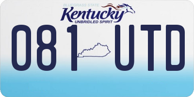 KY license plate 081UTD