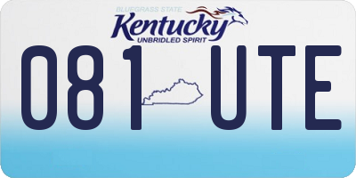 KY license plate 081UTE