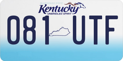 KY license plate 081UTF