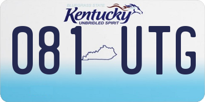 KY license plate 081UTG