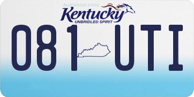 KY license plate 081UTI