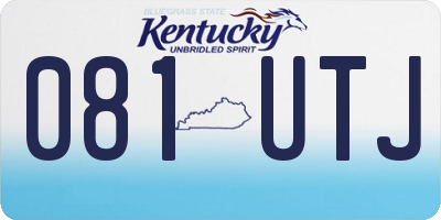 KY license plate 081UTJ