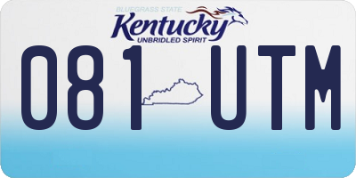 KY license plate 081UTM