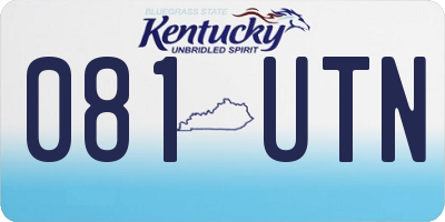 KY license plate 081UTN