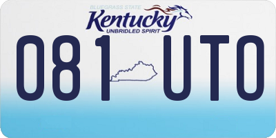 KY license plate 081UTO