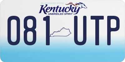 KY license plate 081UTP