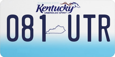 KY license plate 081UTR