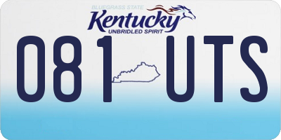KY license plate 081UTS