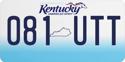 KY license plate 081UTT
