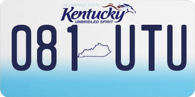 KY license plate 081UTU