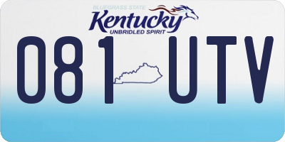 KY license plate 081UTV
