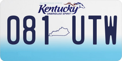 KY license plate 081UTW