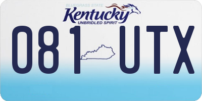 KY license plate 081UTX