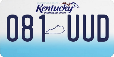 KY license plate 081UUD