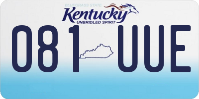 KY license plate 081UUE