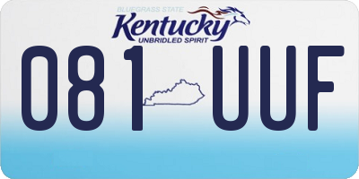 KY license plate 081UUF