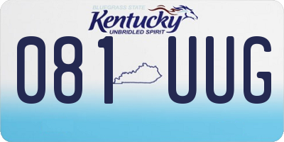 KY license plate 081UUG