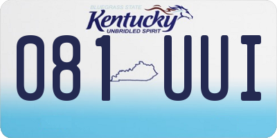 KY license plate 081UUI