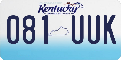 KY license plate 081UUK